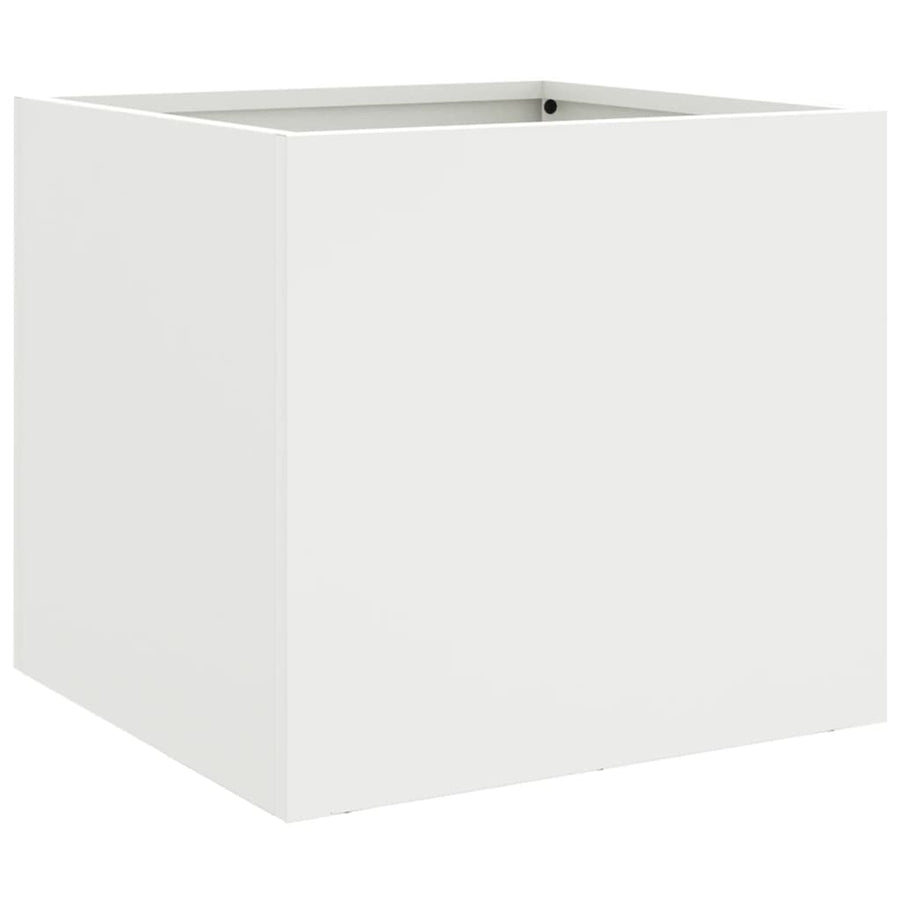 Plantenbakken 2 st 32x30x29 cm koudgewalst staal wit 2 32 x 30 x 29 cm Wit