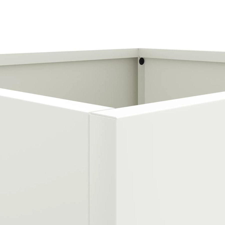 Plantenbakken 2 st 32x30x29 cm koudgewalst staal wit 2 32 x 30 x 29 cm Wit