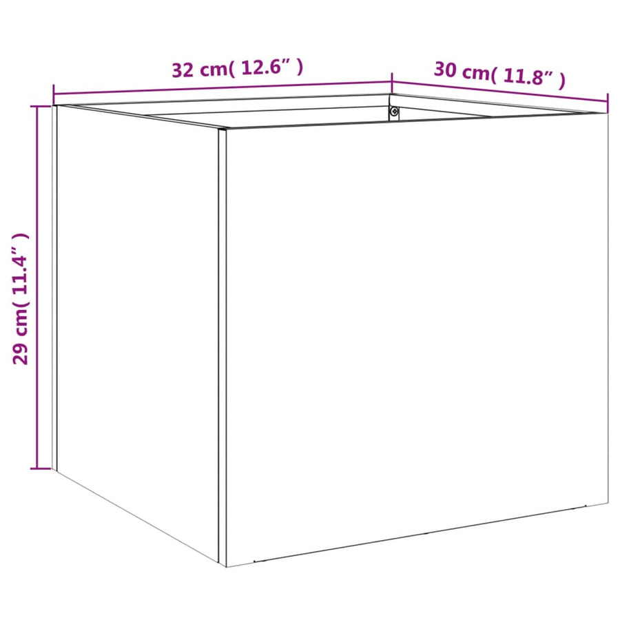 Plantenbakken 2 st 32x30x29 cm koudgewalst staal wit 2 32 x 30 x 29 cm Wit