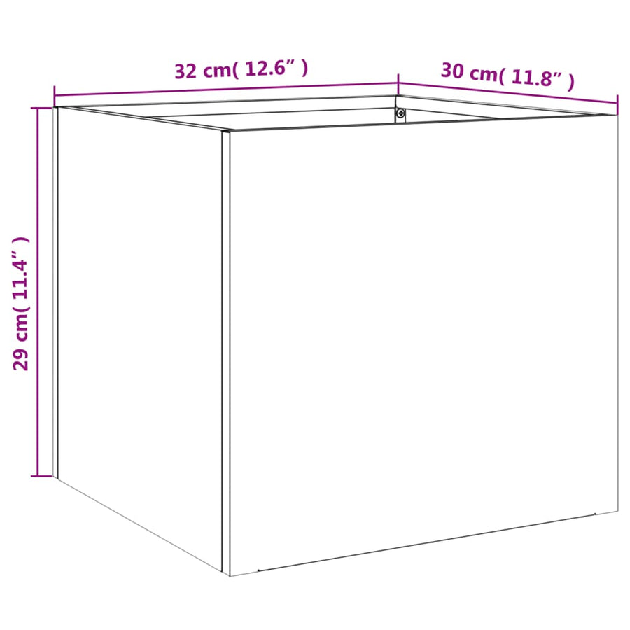 Plantenbakken 2 st 32x30x29 cm koudgewalst staal wit 2 32 x 30 x 29 cm Wit