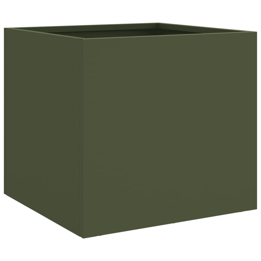Plantenbak 32x30x29 cm koudgewalst staal olijfgroen 1 32 x 30 x 29 cm Groen