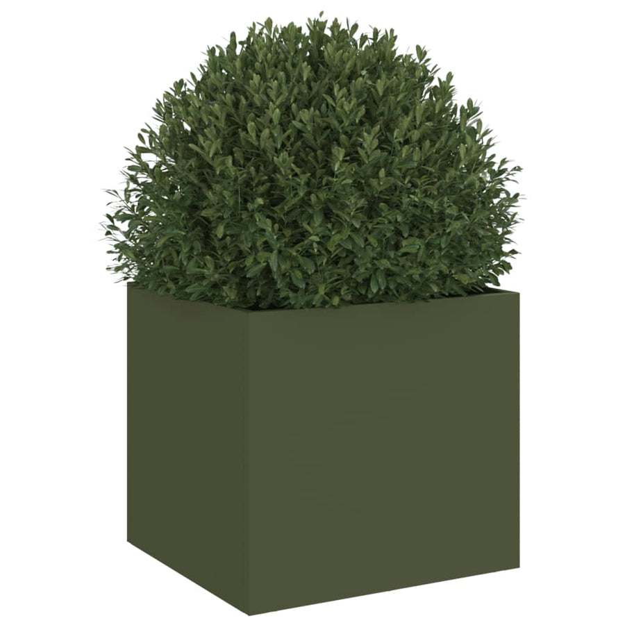 Plantenbak 32x30x29 cm koudgewalst staal olijfgroen 1 32 x 30 x 29 cm Groen