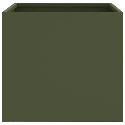 Plantenbak 32x30x29 cm koudgewalst staal olijfgroen 1 32 x 30 x 29 cm Groen