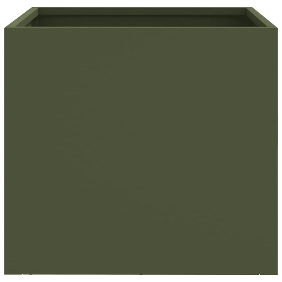 Plantenbak 32x30x29 cm koudgewalst staal olijfgroen 1 32 x 30 x 29 cm Groen