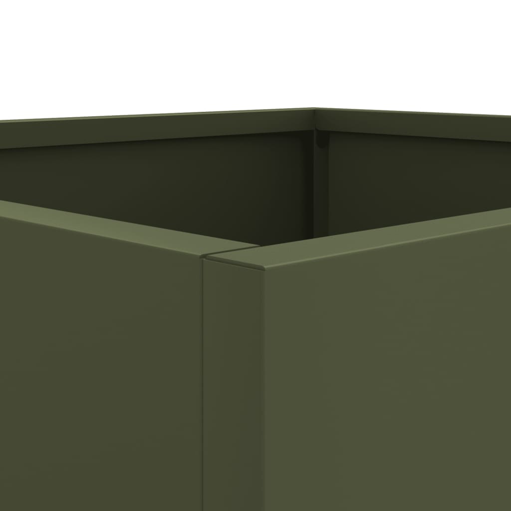 Plantenbak 32x30x29 cm koudgewalst staal olijfgroen 1 32 x 30 x 29 cm Groen
