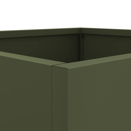 Plantenbak 32x30x29 cm koudgewalst staal olijfgroen 1 32 x 30 x 29 cm Groen