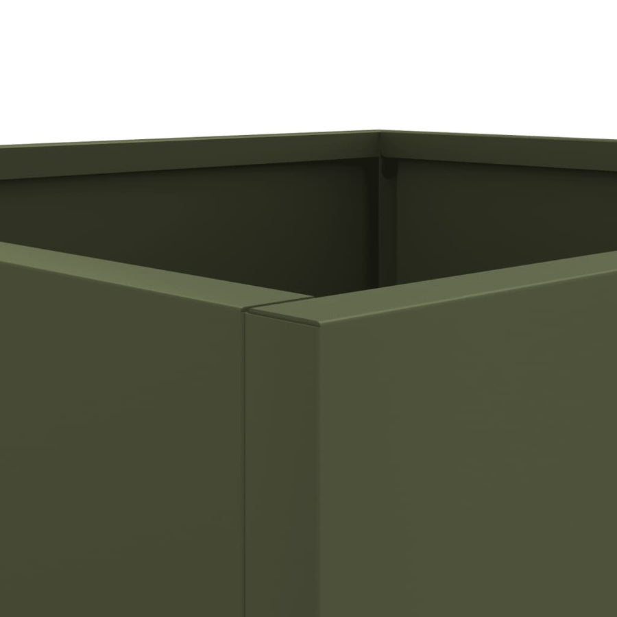 Plantenbak 32x30x29 cm koudgewalst staal olijfgroen 1 32 x 30 x 29 cm Groen