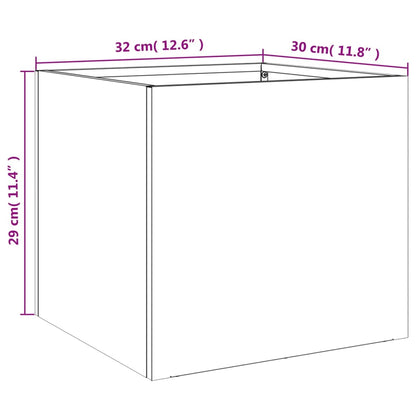 Plantenbak 32x30x29 cm koudgewalst staal olijfgroen 1 32 x 30 x 29 cm Groen
