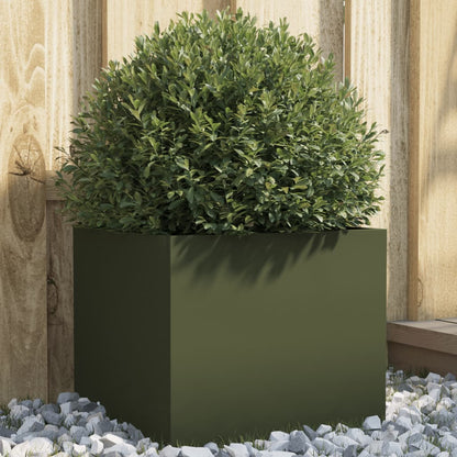 Plantenbak 32x30x29 cm koudgewalst staal olijfgroen 1 32 x 30 x 29 cm Groen
