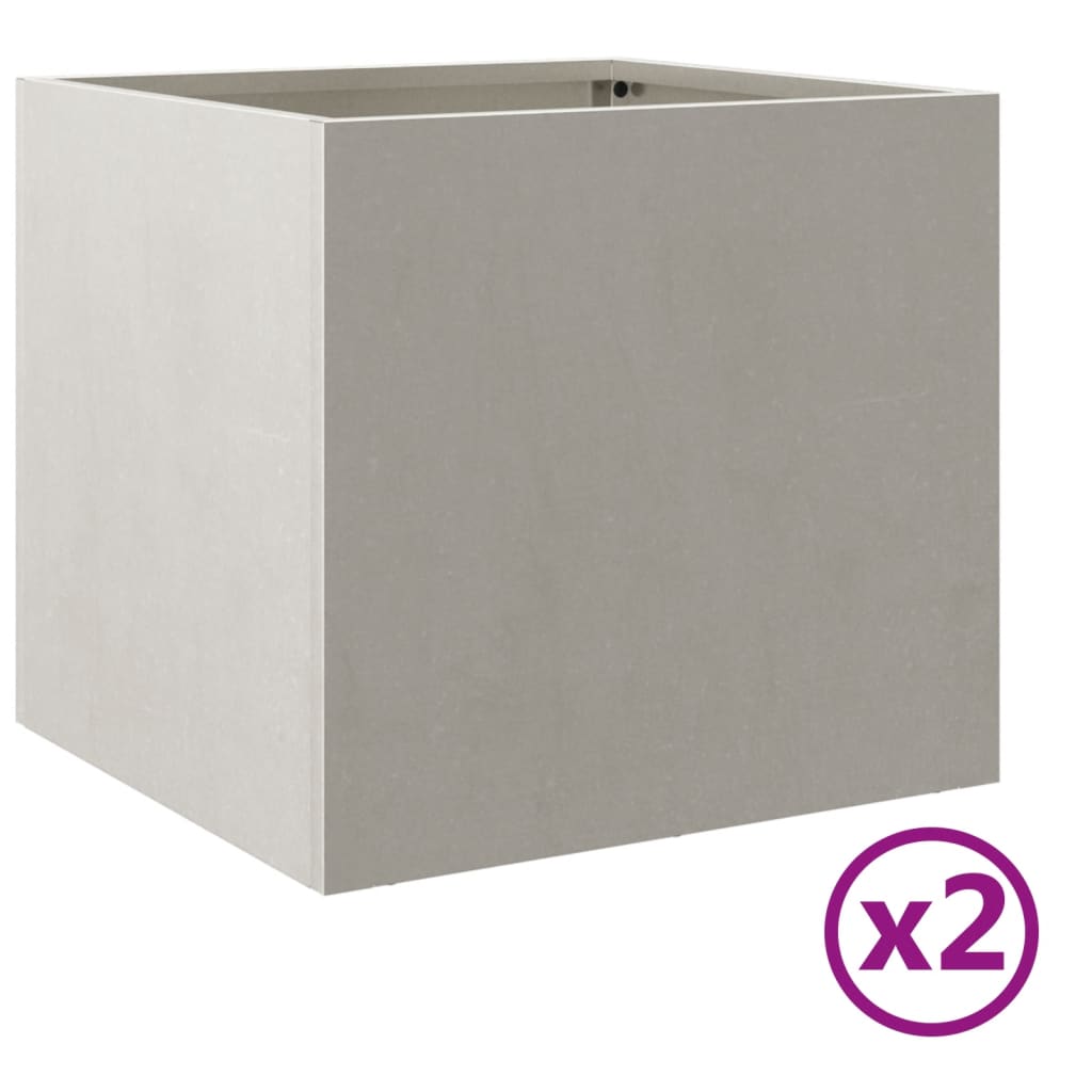 Plantenbakken 2 st 32x30x29 cm roestvrij staal zilverkleurig 2 32 x 30 x 29 cm Zilver