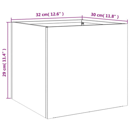 Plantenbakken 2 st 32x30x29 cm roestvrij staal zilverkleurig 2 32 x 30 x 29 cm Zilver
