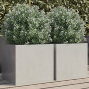 Plantenbak roestvrij staal 32x30x29 cm zilver 2 stuks
