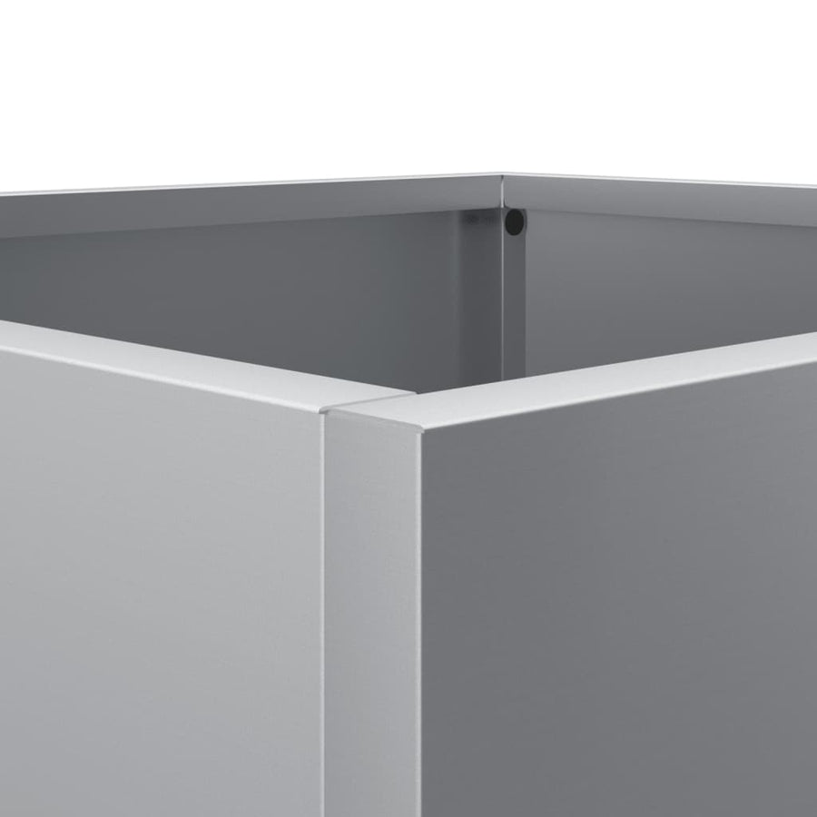Plantenbakken 2 st 32x30x29 cm gegalvaniseerd staal zilverkleur 2 32 x 30 x 29 cm Zilvergrijs