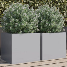 Plantenbakken 2 st 32x30x29 cm gegalvaniseerd staal zilverkleur 2 32 x 30 x 29 cm Zilvergrijs