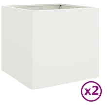 Plantenbakken 2 st 42x40x39 cm koudgewalst staal wit 2 42 x 40 x 39 cm Wit
