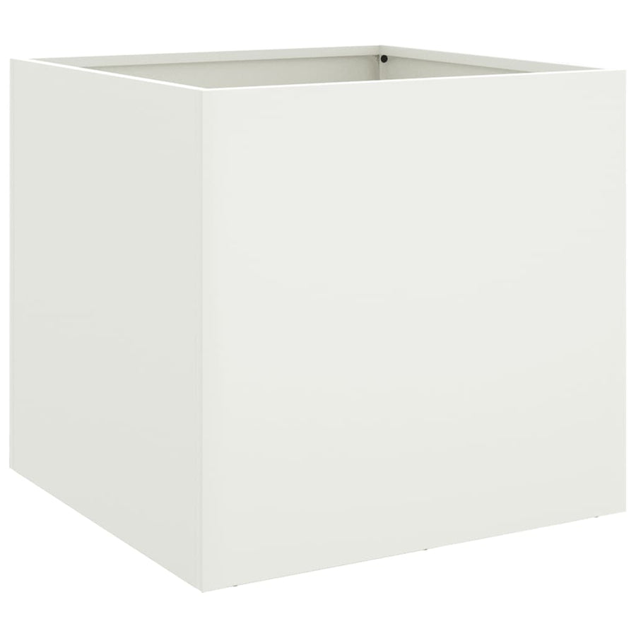 Plantenbakken 2 st 42x40x39 cm koudgewalst staal wit 2 42 x 40 x 39 cm Wit