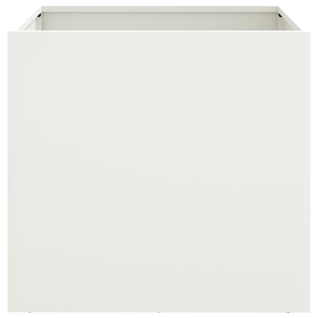 Plantenbakken 2 st 42x40x39 cm koudgewalst staal wit 2 42 x 40 x 39 cm Wit