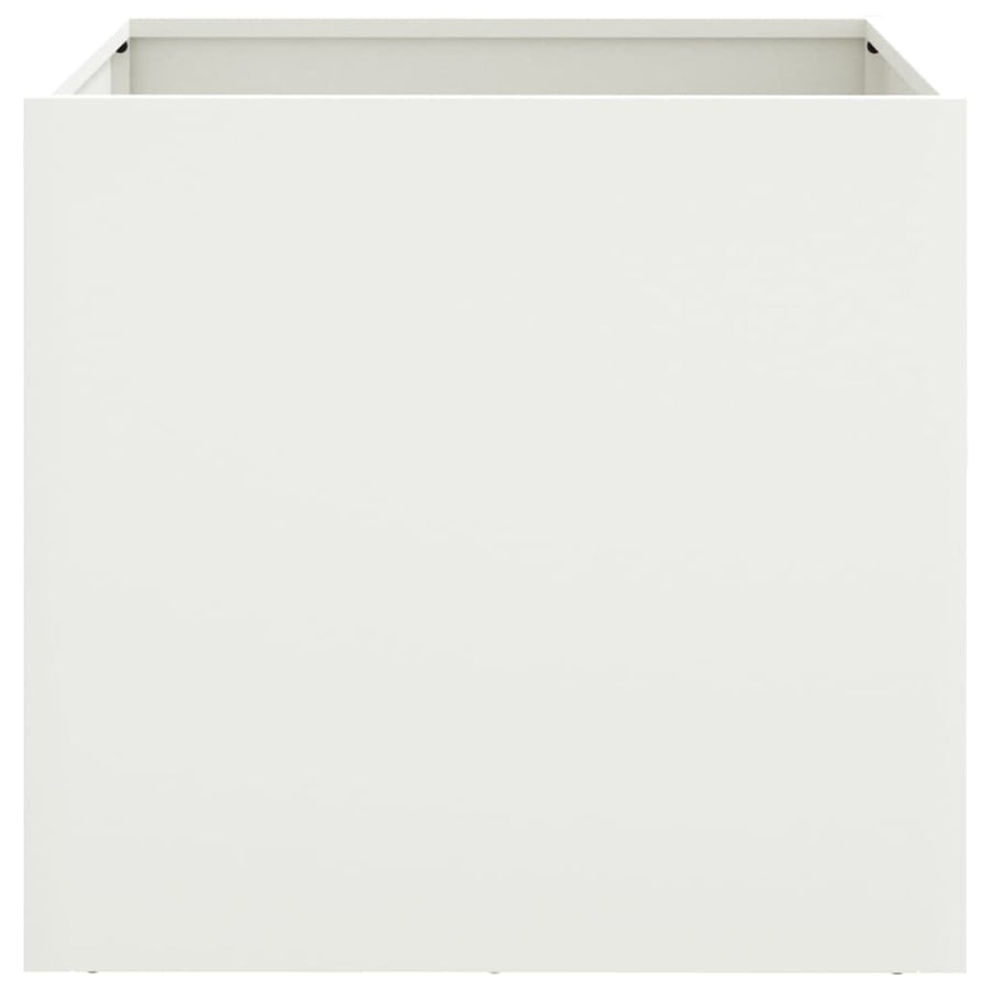 Plantenbakken 2 st 42x40x39 cm koudgewalst staal wit 2 42 x 40 x 39 cm Wit