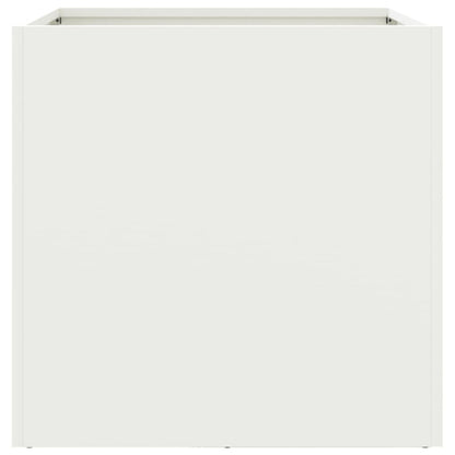 Plantenbakken 2 st 42x40x39 cm koudgewalst staal wit 2 42 x 40 x 39 cm Wit