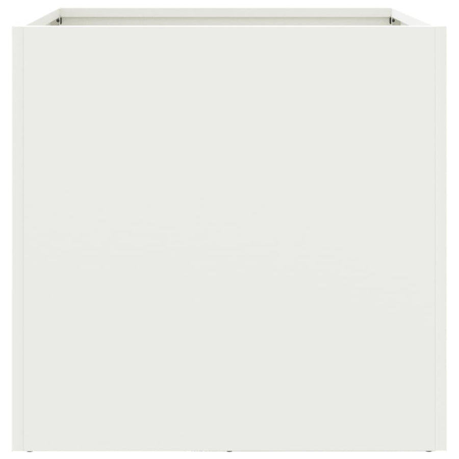 Plantenbakken 2 st 42x40x39 cm koudgewalst staal wit 2 42 x 40 x 39 cm Wit