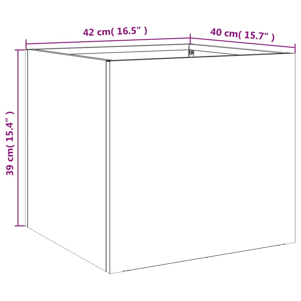 Plantenbakken 2 st 42x40x39 cm koudgewalst staal wit 2 42 x 40 x 39 cm Wit