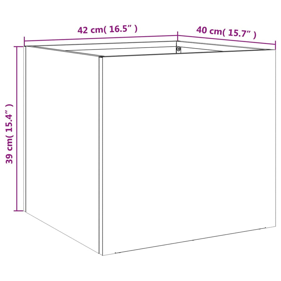 Plantenbakken 2 st 42x40x39 cm koudgewalst staal wit 2 42 x 40 x 39 cm Wit
