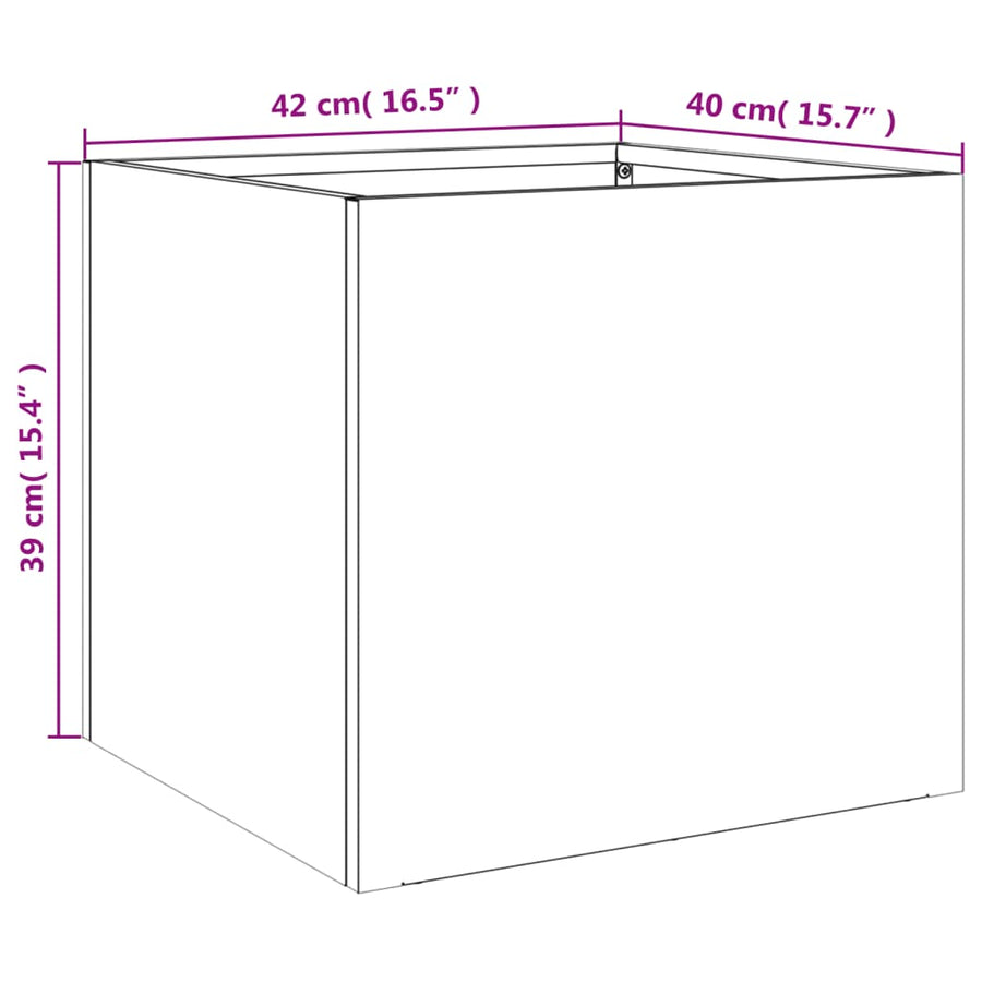 Plantenbakken 2 st 42x40x39 cm koudgewalst staal wit 2 42 x 40 x 39 cm Wit