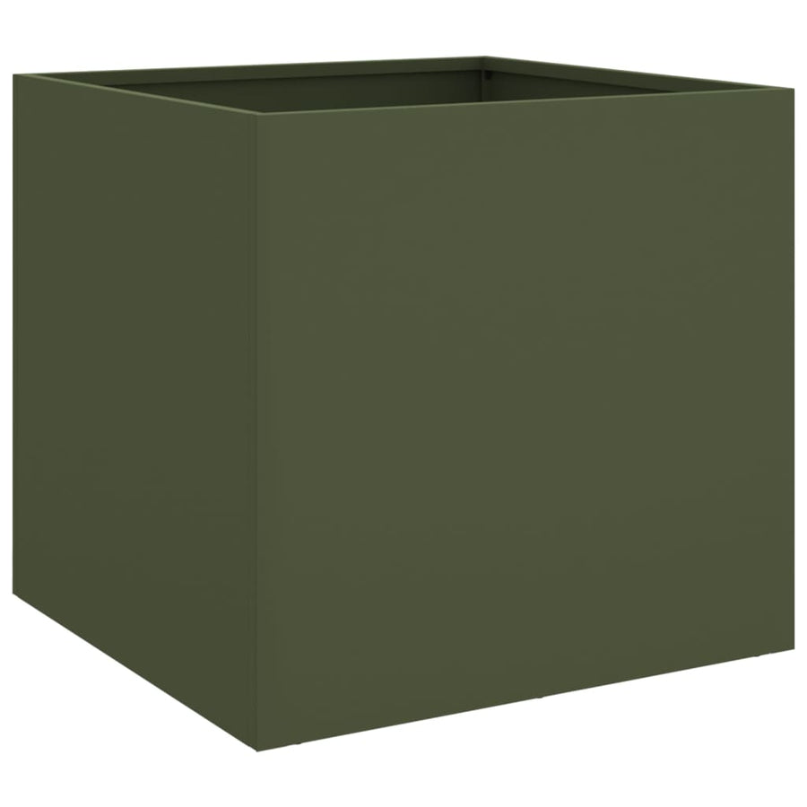 Plantenbak 42x40x39 cm koudgewalst staal olijfgroen 1 42 x 40 x 39 cm Groen