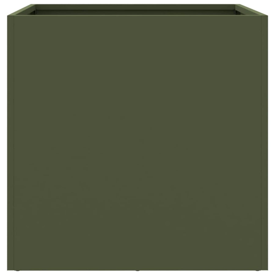 Plantenbak 42x40x39 cm koudgewalst staal olijfgroen 1 42 x 40 x 39 cm Groen