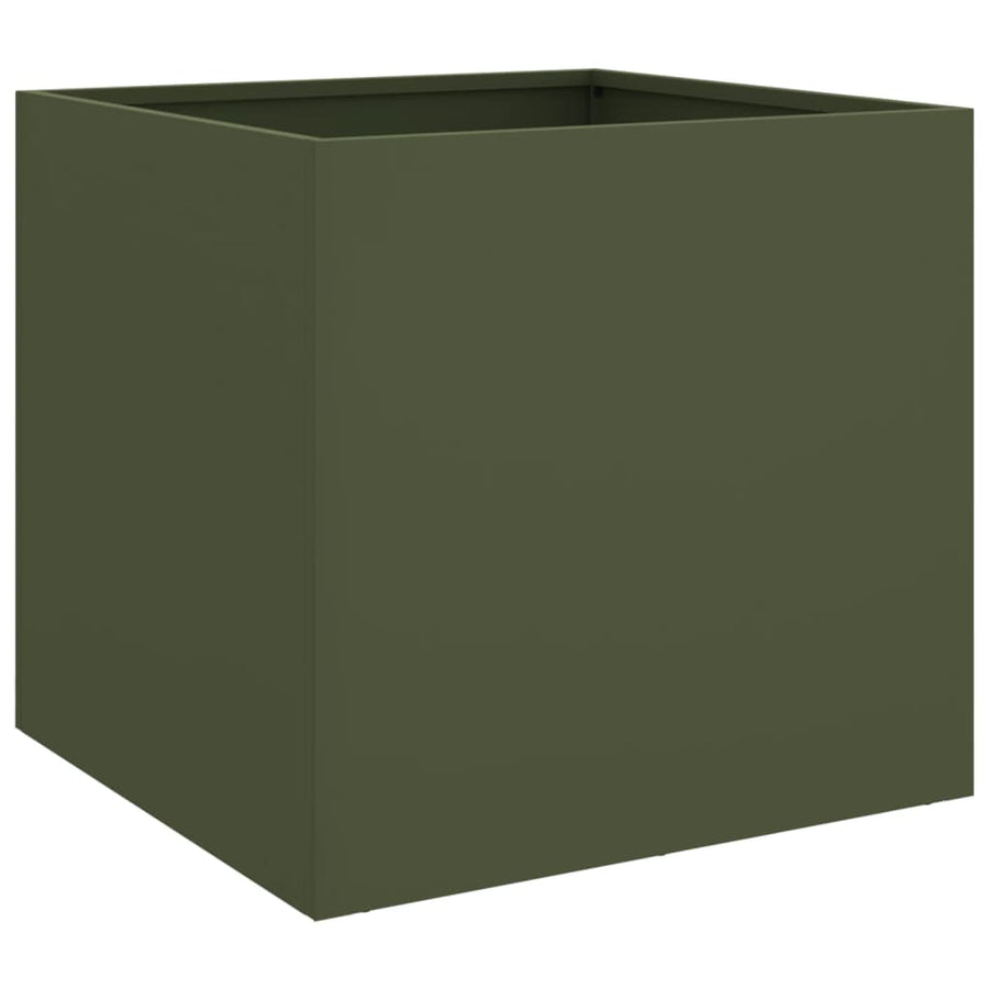 Plantenbak 42x40x39 cm koudgewalst staal olijfgroen 1 42 x 40 x 39 cm Groen