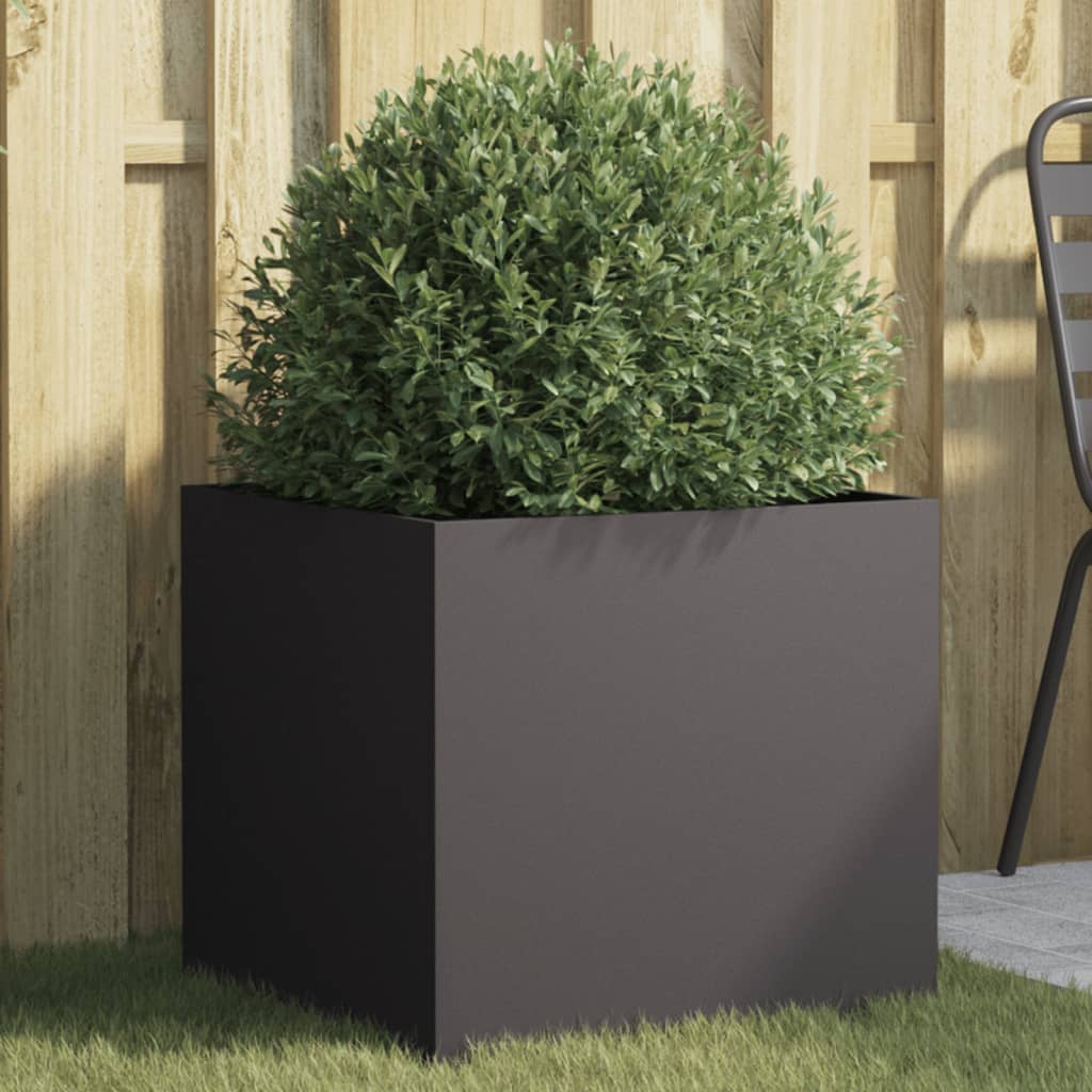 Plantenbak 49x47x46 cm koudgewalst staal zwart 1 49 x 47 x 46 cm Zwart