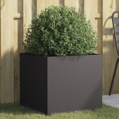 Plantenbak 49x47x46 cm koudgewalst staal zwart 1 49 x 47 x 46 cm Zwart