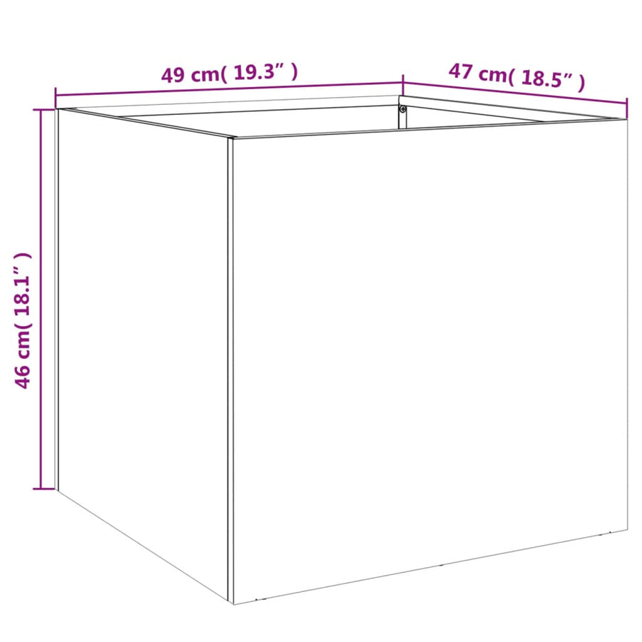 Plantenbakken Koudgewalst Staal 2 49 x 47 x 46 cm Wit
