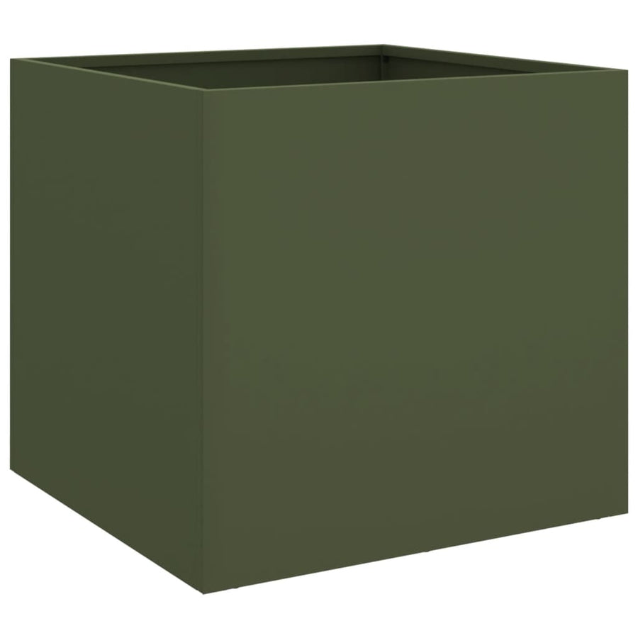 Plantenbak 49x47x46 cm koudgewalst staal olijfgroen 1 49 x 47 x 46 cm Groen