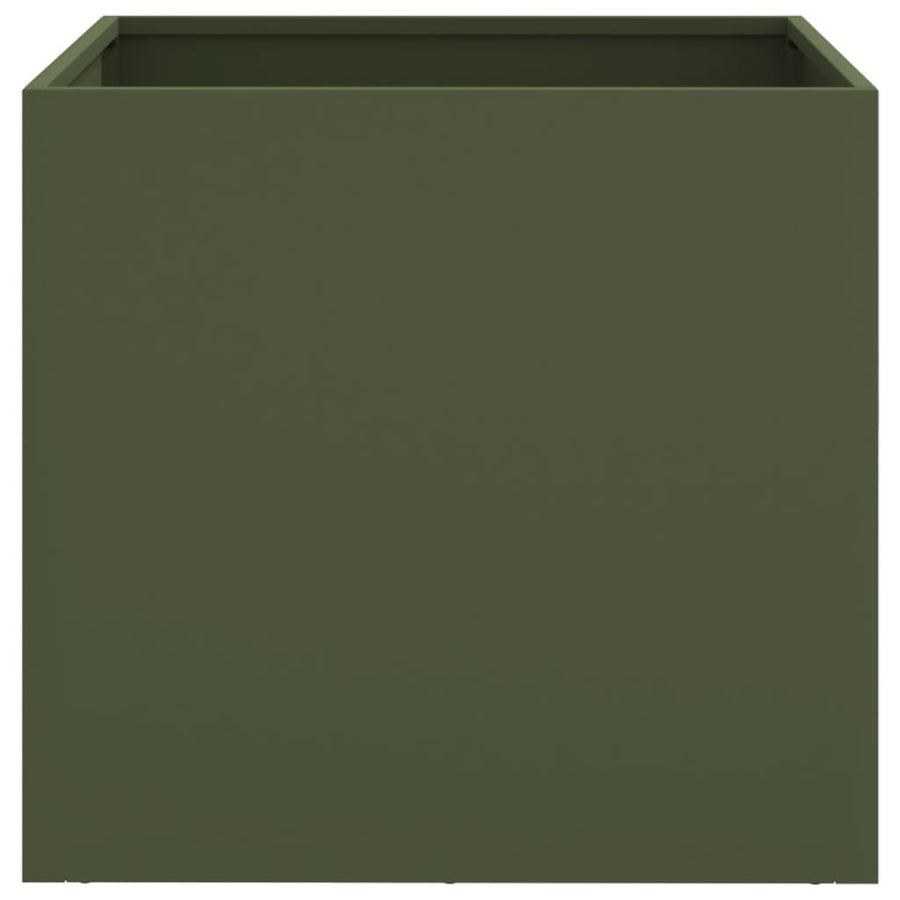 Plantenbak 49x47x46 cm koudgewalst staal olijfgroen 1 49 x 47 x 46 cm Groen