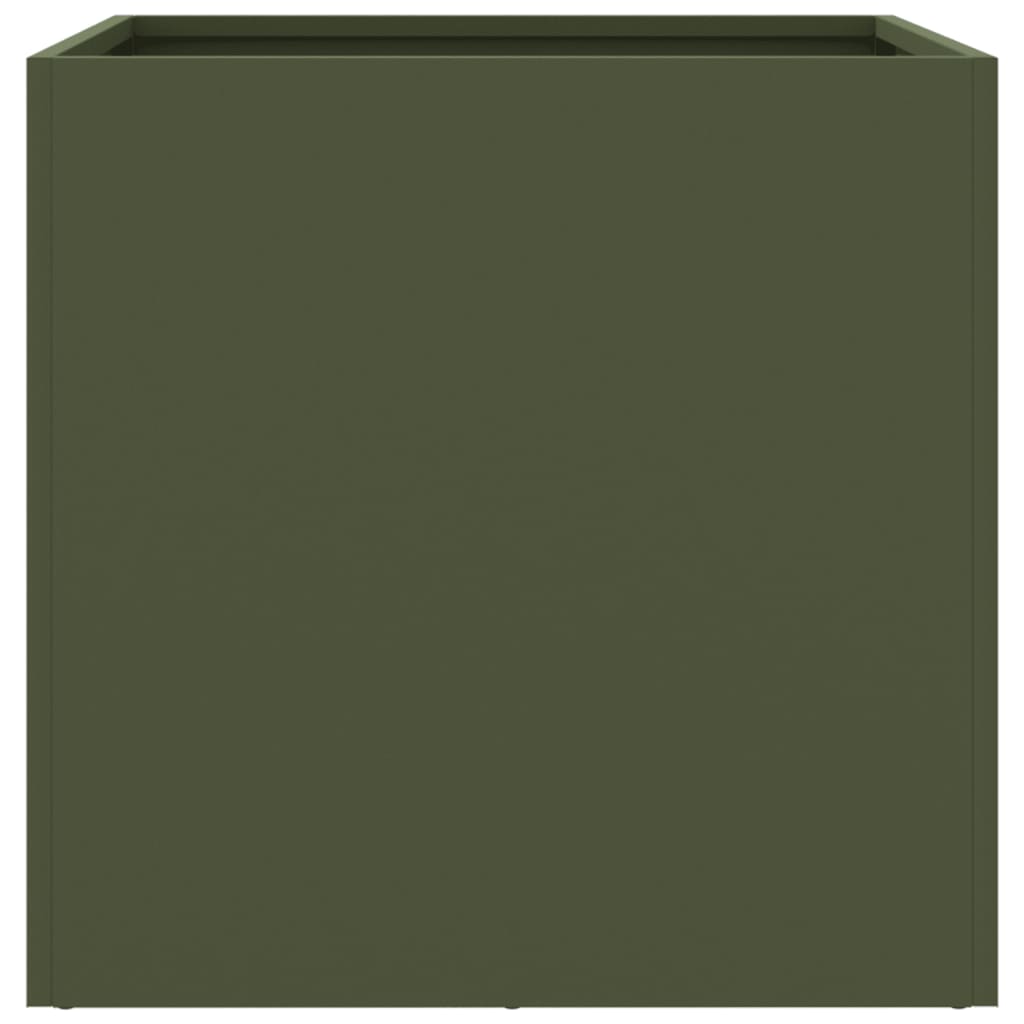 Plantenbak 49x47x46 cm koudgewalst staal olijfgroen 1 49 x 47 x 46 cm Groen