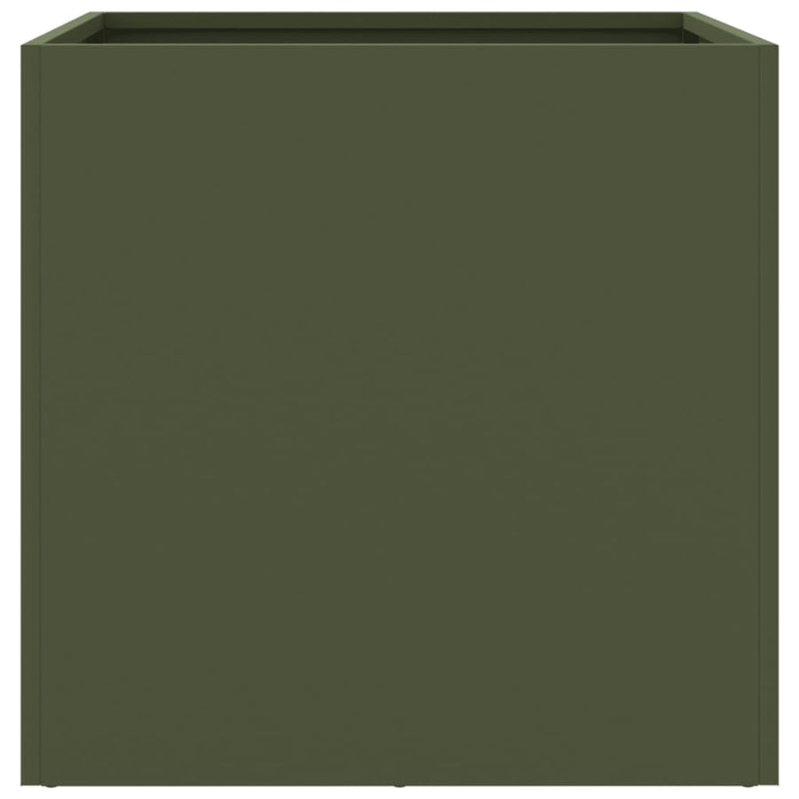 Plantenbak 49x47x46 cm koudgewalst staal olijfgroen 1 49 x 47 x 46 cm Groen