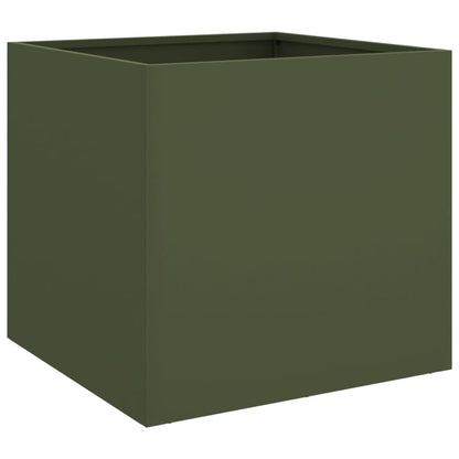 Plantenbak 49x47x46 cm koudgewalst staal olijfgroen 1 49 x 47 x 46 cm Groen