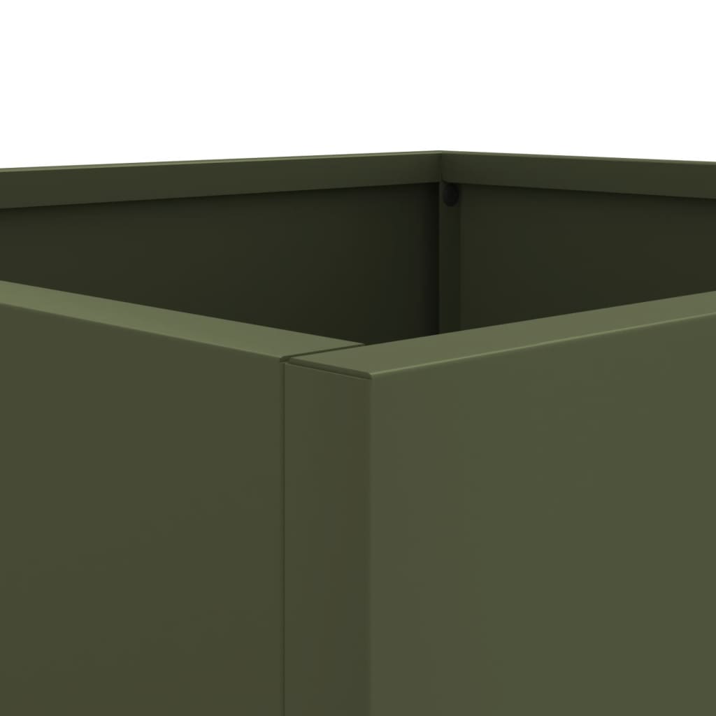 Plantenbak 49x47x46 cm koudgewalst staal olijfgroen 1 49 x 47 x 46 cm Groen