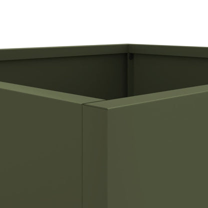 Plantenbak 49x47x46 cm koudgewalst staal olijfgroen 1 49 x 47 x 46 cm Groen