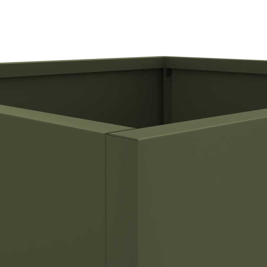 Plantenbak 49x47x46 cm koudgewalst staal olijfgroen 1 49 x 47 x 46 cm Groen
