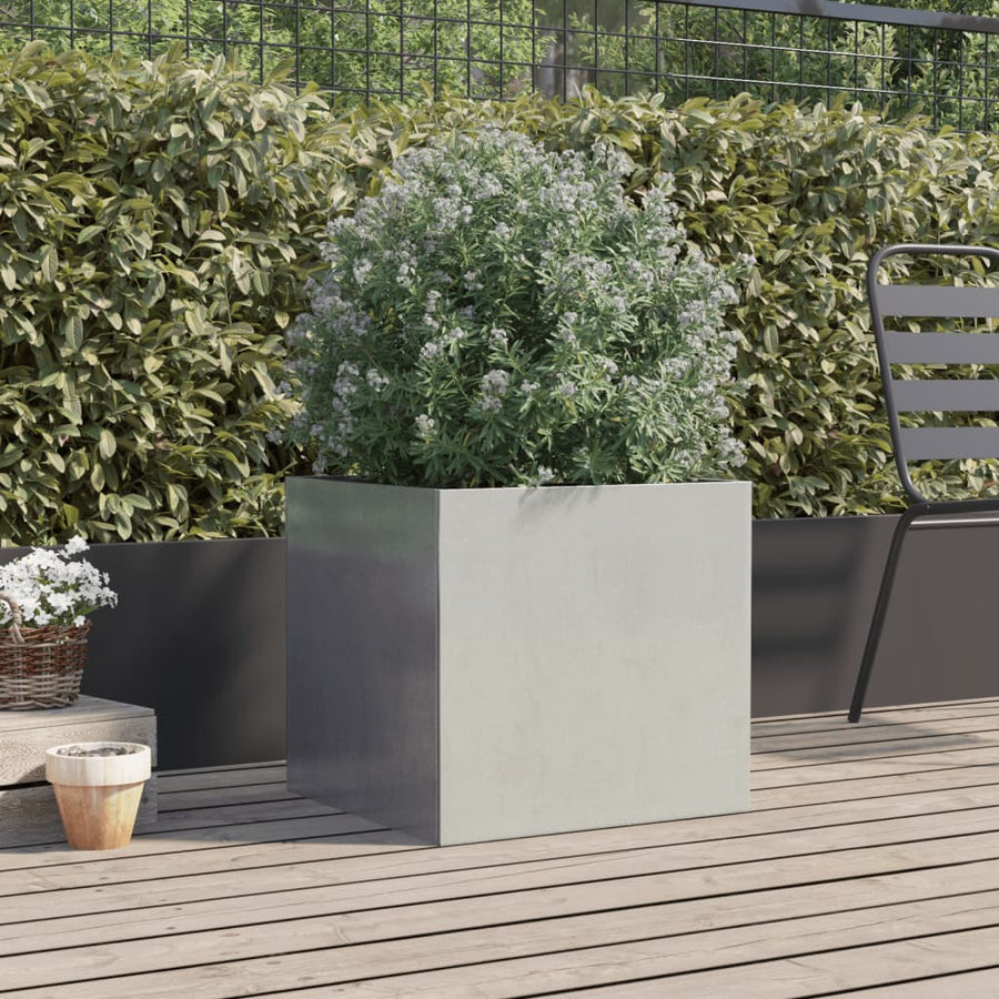 Plantenbak 49x47x46 cm roestvrij staal zilverkleurig 1 49 x 47 x 46 cm Zilver