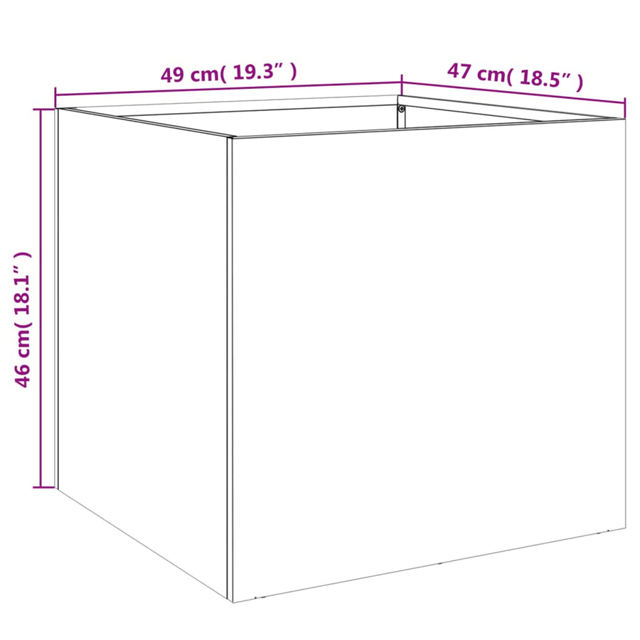 Plantenbak 49x47x46 cm roestvrij staal zilverkleurig 1 49 x 47 x 46 cm Zilver