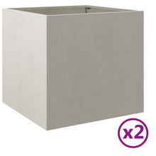 Plantenbakken 2 st 49x47x46 cm roestvrij staal zilverkleurig 2 49 x 47 x 46 cm Zilver