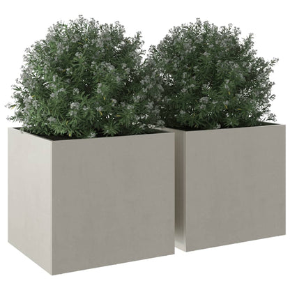 Plantenbakken 2 st 49x47x46 cm roestvrij staal zilverkleurig 2 49 x 47 x 46 cm Zilver