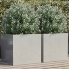 Plantenbak roestvrij staal 49x47x46 cm zilver (2 stuks)