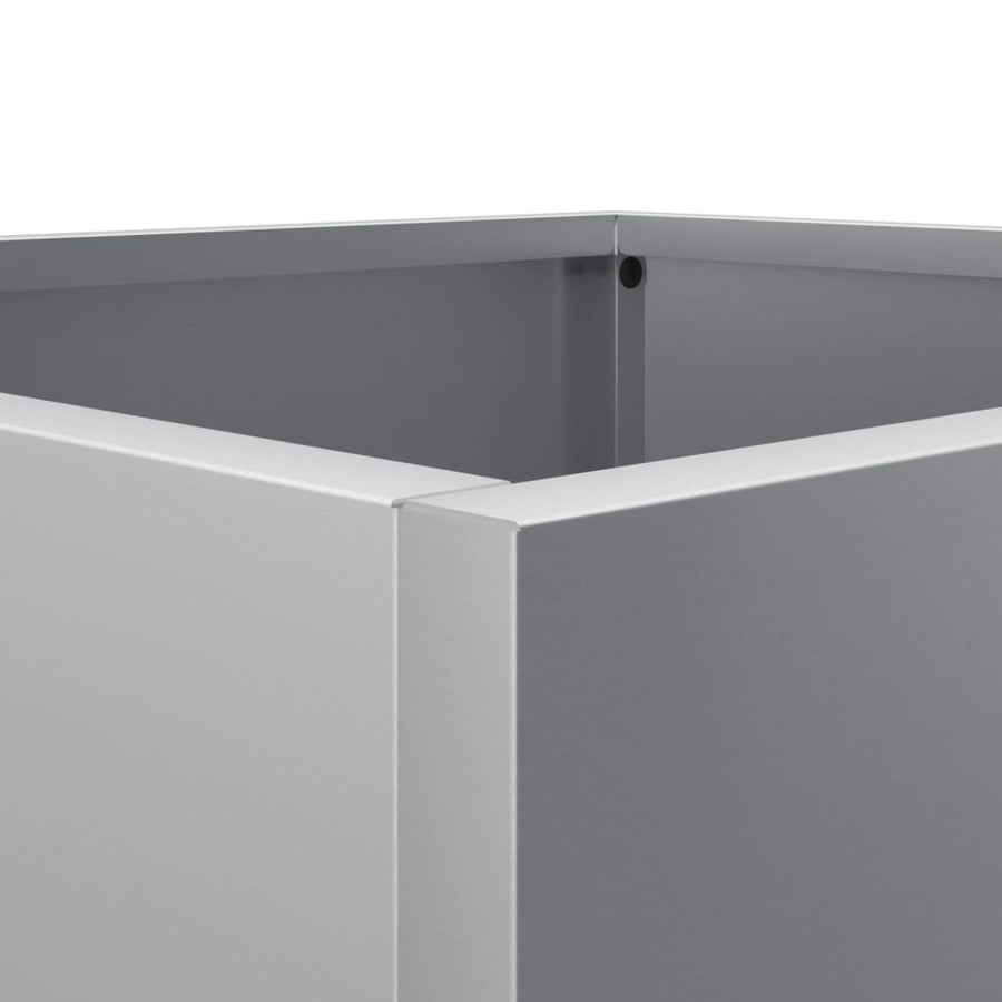 Plantenbakken 2 st 49x47x46 cm gegalvaniseerd staal zilverkleur 2 49 x 47 x 46 cm Zilvergrijs