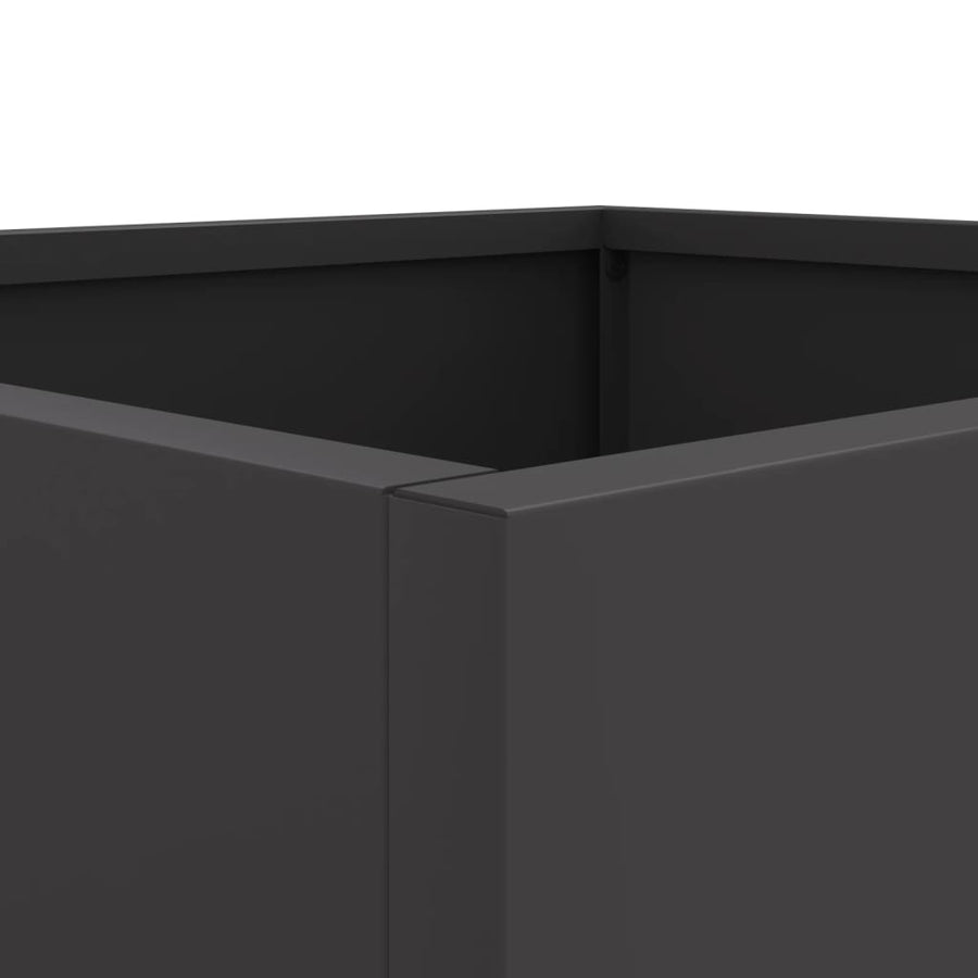 Plantenbak 32x27,5x75 cm koudgewalst staal zwart 1 32 x 27.5 x 75 cm Zwart
