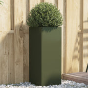 Plantenbak 32x27.5x75 cm staal olijfgroen