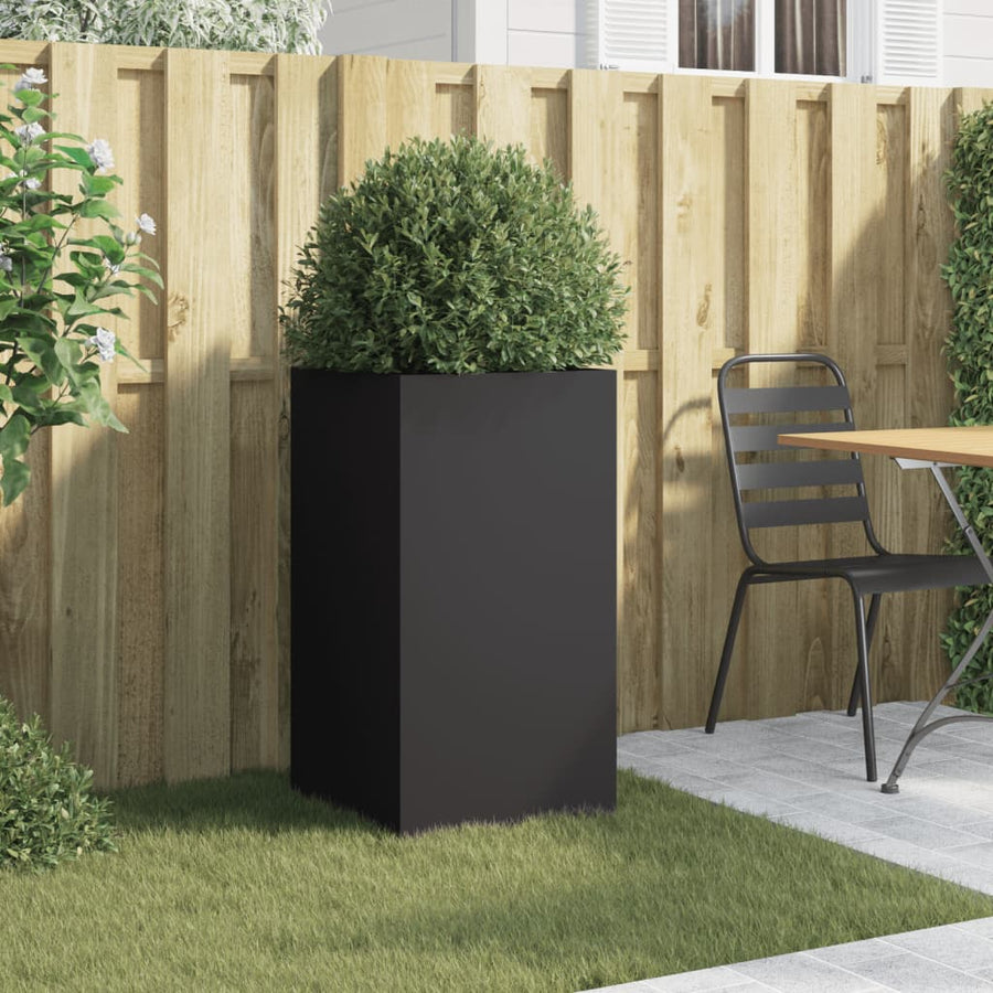 Plantenbak 42x38x75 cm koudgewalst staal zwart 1 42 x 38 x 75 cm Zwart